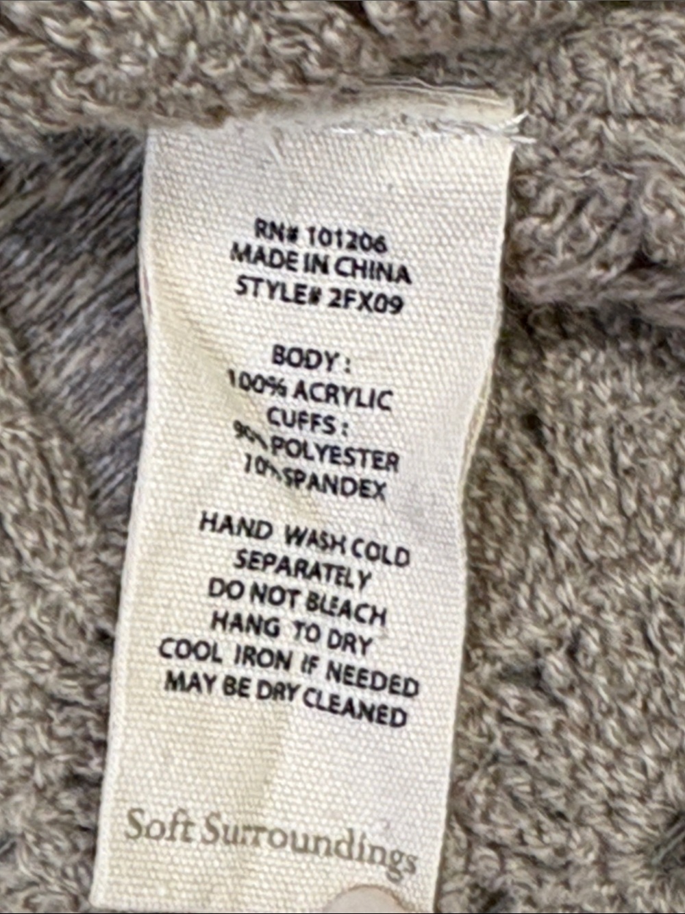 Soft Surroundings Crochet Open Knit Sweater Taupe Boho Collared Pullover XS - Picture 4 of 9